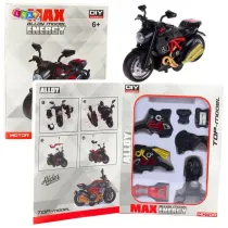 Motocykl do skr�cania metalowy 1:14 czerwony LeanToys