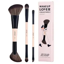 Jessup _Makeup Lover Collection 6-in-3 Duo-End Travel Brush Collection zestaw 3 pdzli do makijau 1507 3 szt.