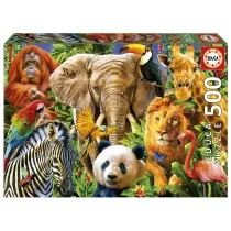 Puzzle 500 el. Dzikie zwierz�ta Educa