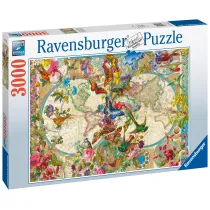 Puzzle 3000 el. Flora i Fauna. Mapa �wiata 171170 Ravensburger