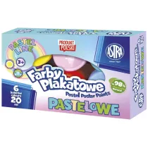 Astra Farby plakatowe pastelowe Standard box 6 x 20 ml