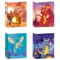 W&k Torebka prezentowa L Smok mix