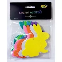 Zajczki z pianki brokatowej 10cm 8szt mix