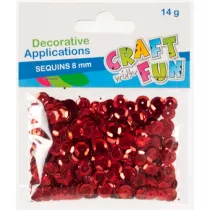 Craft with Fun Cekiny laser Guzik czerwony 8mm, 14g