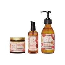 Mydlarnia 4 Szpaki Zestaw prezentowy Mi�o�� TRIO - myd�o, olejek, �wieca do masa�u 300 ml + 100 ml + 120 ml