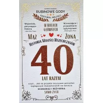 Karnet 40 rocznica lubu (rubinowa)