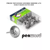 Penword Pinezki tapicerskie ozdobne srebrne 50 szt.