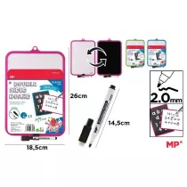 Tablica biaa dwustronna z markerem 18,5x26cm MIX