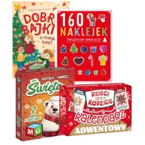 Pakiet: Dobre bajki o magii wit, Piotru i pami wita, Dzieci kontra Rodzice. Kalendarz Adwentowy, 160 naklejek. witeczne dekoracje