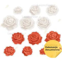 LearnHow Dekoracja patriotyczna r�e bia�e i czerwone 12el