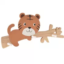H&S Decoration Dziecicy wieszak z 3 haczykami Tiger