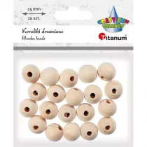Titanum Koraliki drewniane okr�g�e 20 szt.