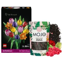 Pakiet Walentynkowy: Bukiet tulipan�w 11501, MOJO TEA Maliny w szampanie