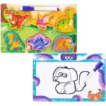 Puzzle 2w1 drewno i tablica Merkpol