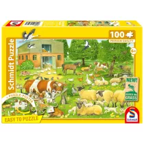 Puzzle 100 el. PQ Zwierz�ta na farmie Schmidt