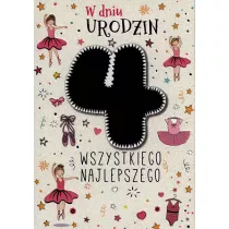 Kukartka Karnet B6 PR-022 Urodziny 4 dziewczynka