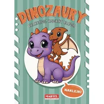 Kolorowy zawr�t g�owy. Dinozaury z naklejkami