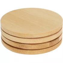 Excellent Houseware Komplet okrgych podstawek bambusowych 4 szt.