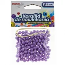 Brewis Koraliki do nawlekania + sznurek fioletowe 8mm, 16g