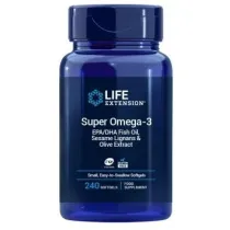 Life Extension Super Omega-3 EPA/DHA z lignanami sezamowymi i ekstraktem z oliwek Suplement diety 60 kaps.