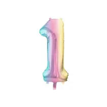 PartyDeco Balon foliowy 1 pastelowy t�czowy 86cm