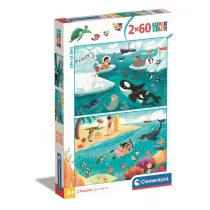 Puzzle 2x60 el. SuperColor. Life at Sea Clementoni