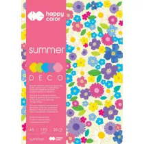 Happy Color Blok Deco Summer, 5 kolorw, A5, 170g, 20 arkuszy 170 g 20 kartek