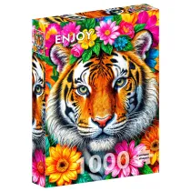 Puzzle 1000 Paski i kwiaty Enjoy