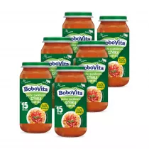 BoboVita Pasta zpomidorami, szynkipaprykpo 15. miesicu zestaw 6 x 250 g