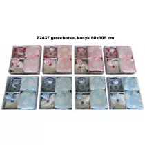 Zwierzaczek z grzechotk� i kocykiem 80x105cm MIX Sun-Day