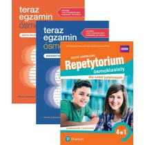 Pakiet. Teraz egzamin �smoklasisty. Repetytorium: J�zyk polski i Matematyka, Repetytorium �smoklasisty dla szk� j�zykowych. J�zyk angielski. 4 w 1. Podr�cznik i �wiczenia