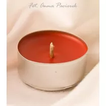 wieca tealight z wosku pszczelego - czerwona