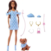 Barbie Jednakowa stylizacja Lalka i piesek Groszki Mattel