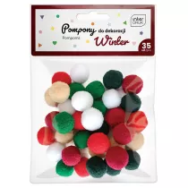 Interdruk Pompony do dekoracji Winter 35 szt.