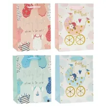 Torebka ozdobna brokat 26x32x10cm mix ROZETTE
