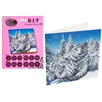 Diamentowa mozika Bia�e tygrysy 18x18cm Pro Kids