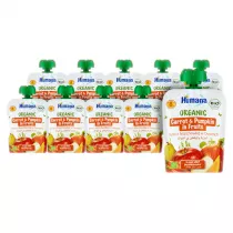 Humana 100% Organic Mus dynia z marchewk w owocach po 8. miesicu Zestaw 10 x 90 g Bio