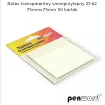 Penword Notes transparentny samoprzylepny 75x75mm 50 kartek