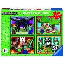 Puzzle 4x100 Minecraft Adventures Ravensburger