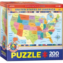 Puzzle 200 el. EG-Map of the USA 6200-0651 Eurographics