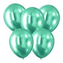 Balony z efektem chromu zielone 30cm