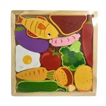 Puzzle drewniane jedzenie Mz-Import
