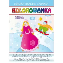 Nauka pisania i zabawa. Kolorowanka. Zima