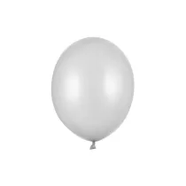 PartyDeco Balony Strong 30cm, Metallic Silver: 1op./50szt.