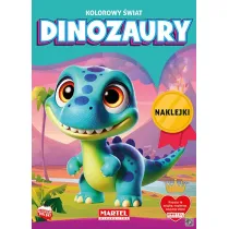 Kolorowanka Kolorowy wiat Dinozaury z naklejkami