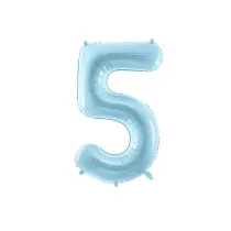 PartyDeco Balon foliowy 5 jasny niebieski 86cm