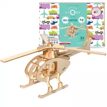 Drewniane Puzzle Model 3D - Helikopter Robotime