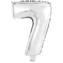 Amscan Balon foliowy mini cyfra 7 srebrna 30x40cm