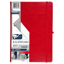 Kalendarz 2027 Jazz A4 dzienny czerwony
