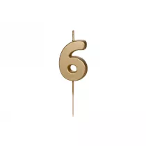 PartyDeco �wieczka urodzinowa 6 z�ota 4.5cm